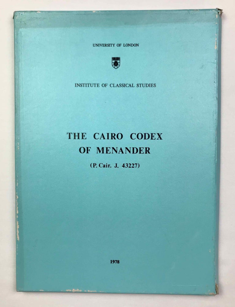 Item #M9370a The Cairo codex of Menander (P. Cair. J. 43227). A photographic edition. RIYAD Hinri - SELIM Abd el-Kadr.[newline]M9370a-00.jpeg