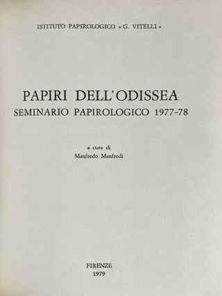 Papiri dell'Odissea. Seminario papirologico 1977-78.[newline]M9374-01.jpeg