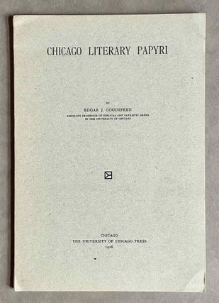 Item #M9375 Chicago literary papyri. GOODSPEED Edgar J[newline]M9375-00.jpeg