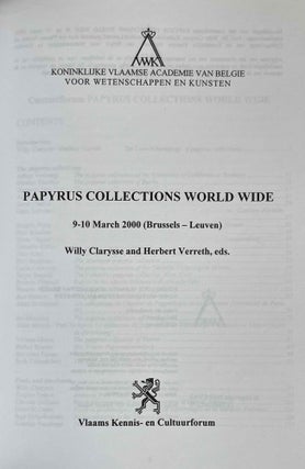 Papyrus collections world wide. 9-10 March 2000 (Brussels - Leuven).[newline]M9376-01.jpeg