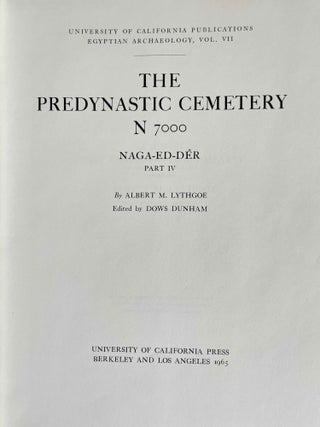 The early dynastic cemeteries of Naga ed-Der. Part II. Part III: A provincial cemetery of the pyramid age. Part IV: The predynastic cemetery N1700. 3 volumes.[newline]M9387-34.jpeg