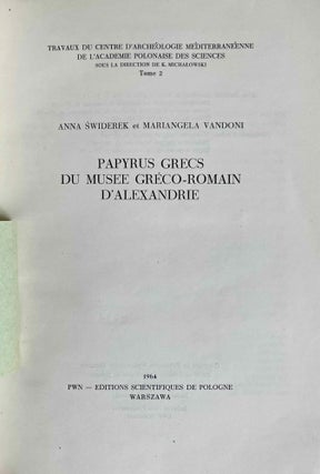 Papyrus grecs du musée gréco-romain d'Alexandrie (Papirusy greckie z Muzeum Grecko-Rzymskiego w Aleksandrii)