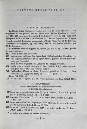 Papyrus grecs du musée gréco-romain d'Alexandrie (Papirusy greckie z Muzeum Grecko-Rzymskiego w Aleksandrii)