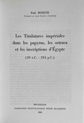 Les titulatures impériales dans les papyrus, les ostraca et les inscriptions d'Egypte (30a.C. - 284 p.C.)[newline]M9391-01.jpeg