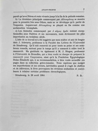 Les titulatures impériales dans les papyrus, les ostraca et les inscriptions d'Egypte (30a.C. - 284 p.C.)