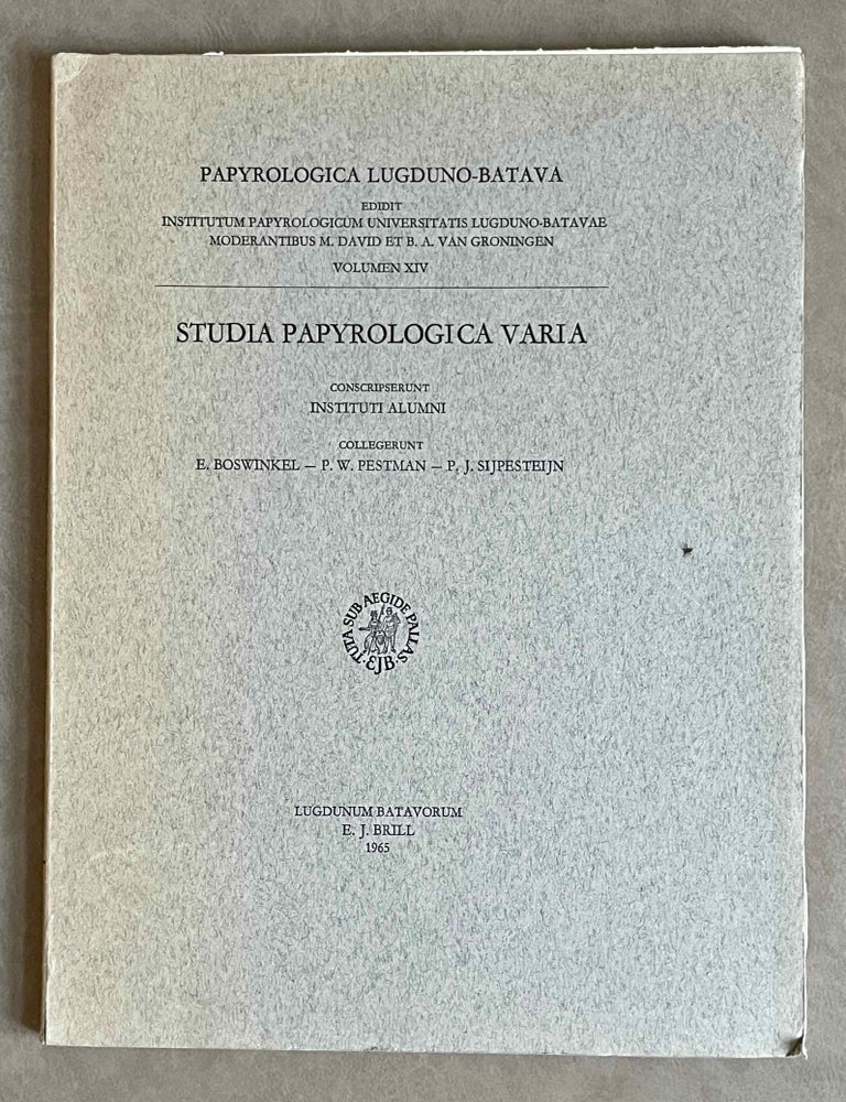 Item #M9394 Studia papyrologica varia. Conscripserunt Instituti alumni. PESTMAN Pieter Willem - SIJPESTEIJN Pieter Johannes - BOSWINKEL Ernst.[newline]M9394-00.jpeg