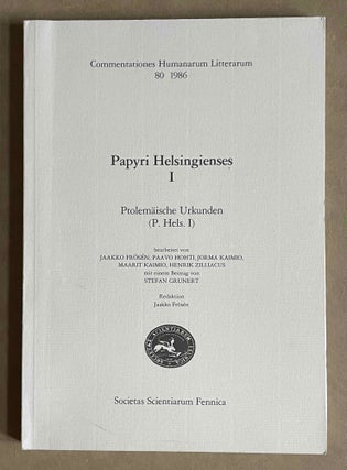 Item #M9396 Papyri Helsingienses I: Ptolemäische Urkunden (P. Hels. I). FRÖSEN Jaakko[newline]M9396-00.jpeg