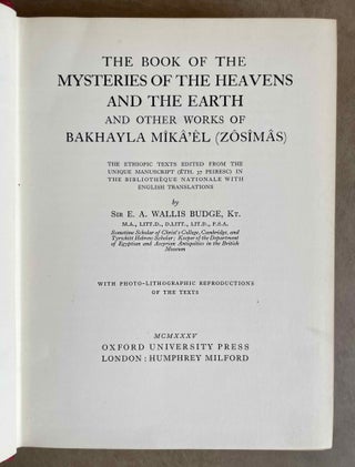 The Book of the mysteries of the heavens and the earth and other works of Bakhayla Mîkâ'êl (Zôsîmâs)[newline]M9407-02.jpeg