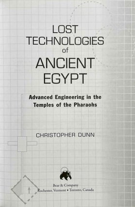 Lost technologies of ancient Egypt. Advanced engineering in the temples of the pharaohs.[newline]M9410-01.jpeg