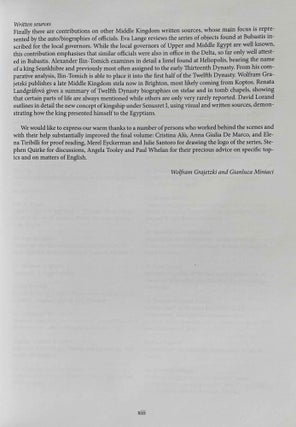 The world of Middle Kingdom Egypt (2000-1550 BC). Contributions on archaeology, art, religion and other written sources. Volume I.