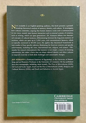Cultural memory and early civilization. Writing, remembrance, and political imagination.