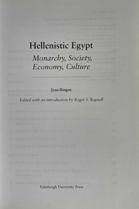 Hellenistic Egypt. Monarchy, Society, Economy, Culture.[newline]M9445-01.jpeg