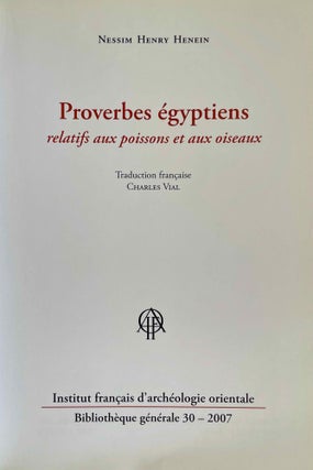 Proverbes égyptiens relatifs aux poissons et aux oiseaux[newline]M9454-01.jpeg