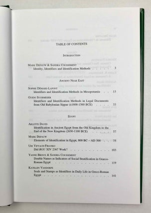 Identifiers and identification methods in the ancient world
