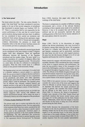 The Role of the Lector in Ancient Egyptian Society