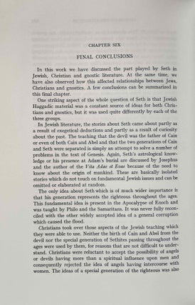 Seth in Jewish, Christian and Gnostic Literature