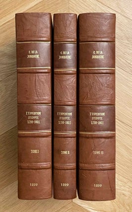 Item #M9492 L'expédition d'Egypte 1798-1801. Tomes I, II & III (of 5). JONQUIERE Clément,...[newline]M9492-00.jpeg