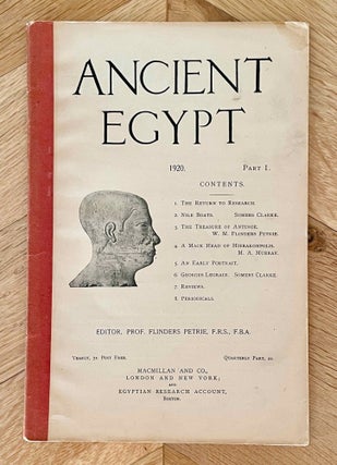 Item #M9498 Ancient Egypt. 1920, part I. AAE - Journal - Single issue, Prof. Flinders Petrie[newline]M9498-00.jpeg