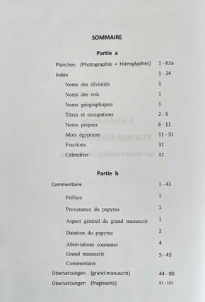 Hieratischer Papyrus Bulaq 18. Vol. I: Kommentar + Übersetzungen. Vol. II: Tafeln + Index (complete set)[newline]M9500-02.jpeg
