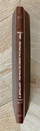 Item #M9526 Un papyrus bilingue du temps de Philopator. REVILLOUT Eugène