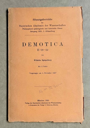 Item #M9535 Demotica II (20-34). SPIEGELBERG Wilhelm[newline]M9535-00.jpeg