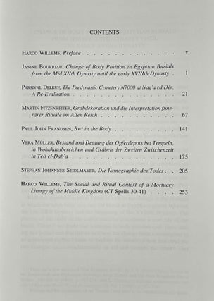 Social Aspects of Funerary Culture in the Egyptian Old and Middle Kingdoms. Proceedings of the International Symposium held at Leiden University 6-7 June, 1996.