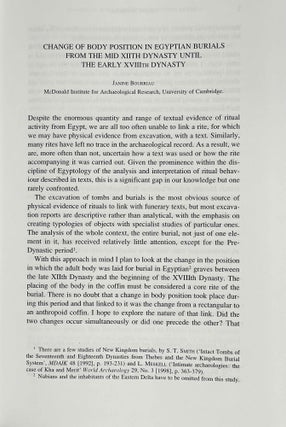Social Aspects of Funerary Culture in the Egyptian Old and Middle Kingdoms. Proceedings of the International Symposium held at Leiden University 6-7 June, 1996.