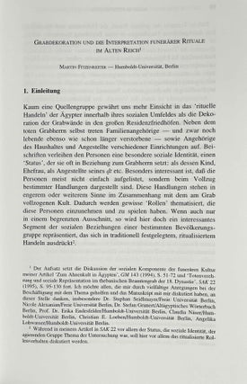 Social Aspects of Funerary Culture in the Egyptian Old and Middle Kingdoms. Proceedings of the International Symposium held at Leiden University 6-7 June, 1996.