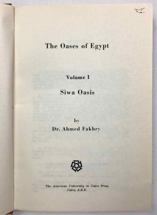 The Oases of Egypt. Vol. I: Siwa Oasis. Vol. II: Bahriyah and Farafra Oases (complete set)[newline]M9586-03.jpeg