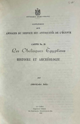 Les obélisques égyptiens. Histoire et archéologie.[newline]M9606-01.jpeg