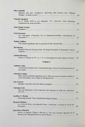 Verba manent. Recueil d'études dédiées à Dimitri Meeks. 2 volumes (complete set)