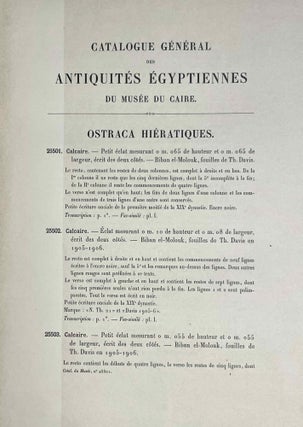 Ostraca hiératiques (Catalogue Général du Musée du Caire, Nos. 25501-25832)[newline]M9614-05.jpeg
