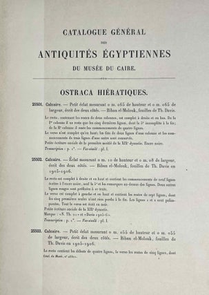 Ostraca hiératiques (Catalogue Général du Musée du Caire, Nos. 25501-25832)