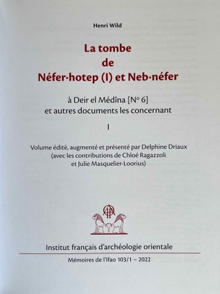 La tombe de Nefer-Hotep (I) et Neb-Nefer &agrave; Deir el-Medina [No 6] et autres documents les concernant. Vol. I: Texte[newline]M9622a-01.jpeg