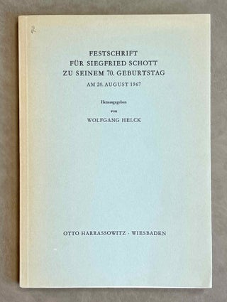 Item #M9634 Festschrift für Siegfried Schott zu seinem 70. Geburtstag. Am 20. August 1967....[newline]M9634-00.jpeg