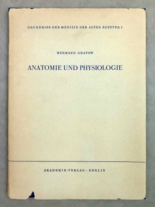 Grundriss der Medizin der alten &Auml;gypter, complete set of 9 volumes. Vol. I: Anatomie und Physiologie. Vol. II: Von den medizinischen Texten. Vol. III: Kranker, Krankheiten und Arzt. Vom gesunden und kranken &Auml;gypter, von den Krankheiten, vom Arzt und von der &auml;rztlichen T&auml;tigkeit. Vol. IV: &Uuml;bersetzung der medizinischen Texte. Band I. Band II: Erl&auml;uterungen. Vol. V: Die medizinischen Texte in hieroglyphischer Umschreibung autographiert. Vol. VI: W&ouml;rterbuch der &Auml;gyptischen Drogennamen. Vol. VII: W&ouml;rterbuch der medizinischen Texte. Band I & II. Vol. VIII: Grammatik der medizinischen Texte. Vol. IX: Erg&auml;nzungen: Drogenquanten, Sachgruppen, Nachtr&auml;ge, Bibliographie, Generalregister (complete set)