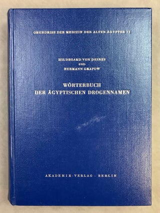 Grundriss der Medizin der alten &Auml;gypter, complete set of 9 volumes. Vol. I: Anatomie und Physiologie. Vol. II: Von den medizinischen Texten. Vol. III: Kranker, Krankheiten und Arzt. Vom gesunden und kranken &Auml;gypter, von den Krankheiten, vom Arzt und von der &auml;rztlichen T&auml;tigkeit. Vol. IV: &Uuml;bersetzung der medizinischen Texte. Band I. Band II: Erl&auml;uterungen. Vol. V: Die medizinischen Texte in hieroglyphischer Umschreibung autographiert. Vol. VI: W&ouml;rterbuch der &Auml;gyptischen Drogennamen. Vol. VII: W&ouml;rterbuch der medizinischen Texte. Band I & II. Vol. VIII: Grammatik der medizinischen Texte. Vol. IX: Erg&auml;nzungen: Drogenquanten, Sachgruppen, Nachtr&auml;ge, Bibliographie, Generalregister (complete set)