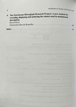 Handbook of Digital Egyptology: Texts