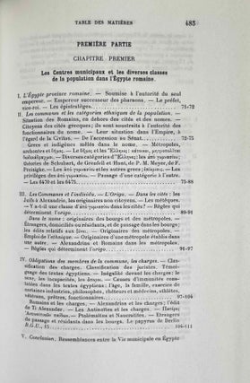 La vie municipale dans l'Egypte romaine
