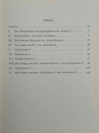 Einleitung in die assyrischen K&ouml;nigsinschriften. Erster Teil: Das zweite Jahrtausend v. Chr. Zweiter Teil: 934-722 V. Chr.