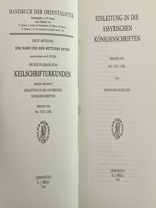 Einleitung in die assyrischen K&ouml;nigsinschriften. Erster Teil: Das zweite Jahrtausend v. Chr. Zweiter Teil: 934-722 V. Chr.