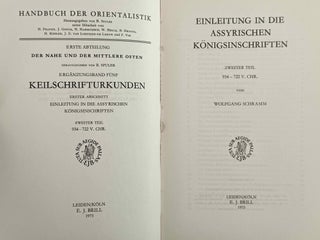 Einleitung in die assyrischen Königsinschriften. Erster Teil: Das zweite Jahrtausend v. Chr. Zweiter Teil: 934-722 V. Chr.