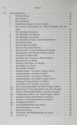 Einleitung in die assyrischen Königsinschriften. Erster Teil: Das zweite Jahrtausend v. Chr. Zweiter Teil: 934-722 V. Chr.