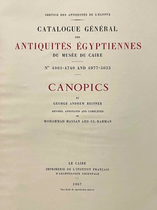 Canopics (Catalogue G&eacute;n&eacute;ral du Mus&eacute;e du Caire 4001-4740 & 4977-5033)[newline]M9722-02.jpeg