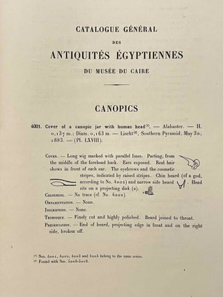 Canopics (Catalogue G&eacute;n&eacute;ral du Mus&eacute;e du Caire 4001-4740 & 4977-5033)[newline]M9722-03.jpeg