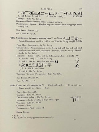 Canopics (Catalogue G&eacute;n&eacute;ral du Mus&eacute;e du Caire 4001-4740 & 4977-5033)[newline]M9722-04.jpeg