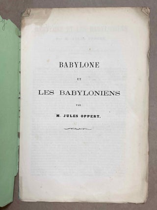 M&eacute;moires pr&eacute;sent&eacute;s par divers savants &agrave; l'Acad&eacute;mie des Inscriptions et Belles-Lettres de l'Institut Imp&eacute;rial de France. Premi&egrave;re s&eacute;rie: Sujets divers d'&eacute;rudition. Tome VIII, 1e partie. Etude sur le monument bilingue de Delphes. M&eacute;moire sur la date historique d'un renouvellement de la p&eacute;riode sothiaque, l'antiquit&eacute; et la constitution de cette p&eacute;riode. M&eacute;moire sur cette question: La pr&eacute;cession des &eacute;quinoxes a-t-elle &eacute;t&eacute; connue des Egyptiens ou de quelque autre peuple avant Hipparque? M&eacute;moire sur les rapports de l'Egypte et de l'Assyrie dans l'antiquit&eacute;, d'apr&egrave;s les textes cun&eacute;iformes.[newline]M9724-13.jpeg