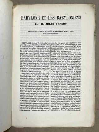 M&eacute;moires pr&eacute;sent&eacute;s par divers savants &agrave; l'Acad&eacute;mie des Inscriptions et Belles-Lettres de l'Institut Imp&eacute;rial de France. Premi&egrave;re s&eacute;rie: Sujets divers d'&eacute;rudition. Tome VIII, 1e partie. Etude sur le monument bilingue de Delphes. M&eacute;moire sur la date historique d'un renouvellement de la p&eacute;riode sothiaque, l'antiquit&eacute; et la constitution de cette p&eacute;riode. M&eacute;moire sur cette question: La pr&eacute;cession des &eacute;quinoxes a-t-elle &eacute;t&eacute; connue des Egyptiens ou de quelque autre peuple avant Hipparque? M&eacute;moire sur les rapports de l'Egypte et de l'Assyrie dans l'antiquit&eacute;, d'apr&egrave;s les textes cun&eacute;iformes.[newline]M9724-14.jpeg