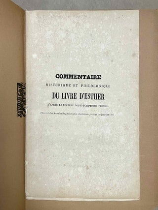 M&eacute;moires pr&eacute;sent&eacute;s par divers savants &agrave; l'Acad&eacute;mie des Inscriptions et Belles-Lettres de l'Institut Imp&eacute;rial de France. Premi&egrave;re s&eacute;rie: Sujets divers d'&eacute;rudition. Tome VIII, 1e partie. Etude sur le monument bilingue de Delphes. M&eacute;moire sur la date historique d'un renouvellement de la p&eacute;riode sothiaque, l'antiquit&eacute; et la constitution de cette p&eacute;riode. M&eacute;moire sur cette question: La pr&eacute;cession des &eacute;quinoxes a-t-elle &eacute;t&eacute; connue des Egyptiens ou de quelque autre peuple avant Hipparque? M&eacute;moire sur les rapports de l'Egypte et de l'Assyrie dans l'antiquit&eacute;, d'apr&egrave;s les textes cun&eacute;iformes.[newline]M9724-18.jpeg