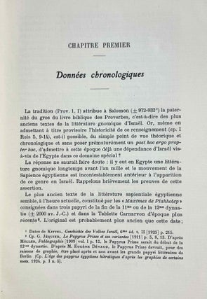 Recherches sur les sources égyptiennes de la littérature sapientiale d'Israëls